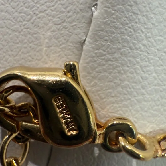 SOLD Christian Dior Vintage CD Gold Knot Embellished Rhinestone Necklace - Picture 7 of 9